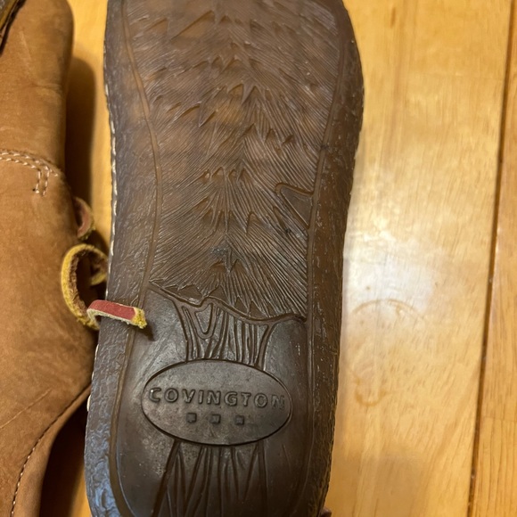🌻🌹Covington tan leather 90’s 70s vibes 😎clogs/lace up size 8.5 EUC!🌹🌻 - Picture 10 of 16